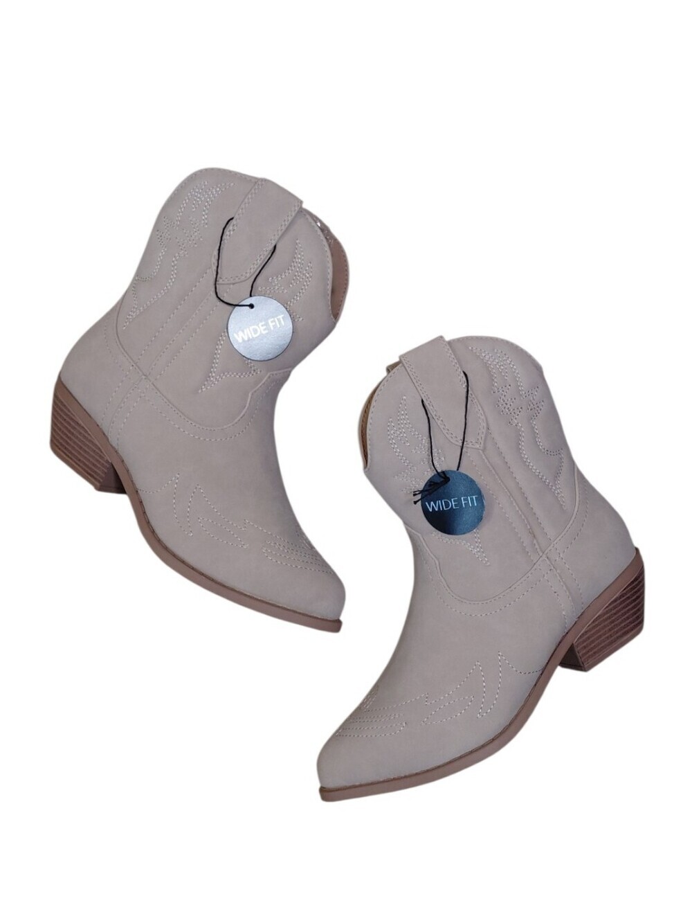 Soda Wide Fit Cowboy Ankle Boots Women's Size 6 W Cowgirl Booties